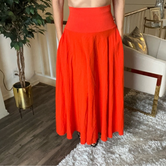 Elizabeth and James Dresses & Skirts - Elizabeth & James Orange Circle Long Maxi Skirt With Wide Elastic Waist Size M